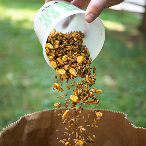 Scooping Feed with a cup