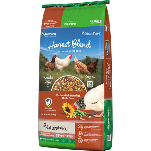 Bag of Nutrena Harvest Blend Textured Layer Feed