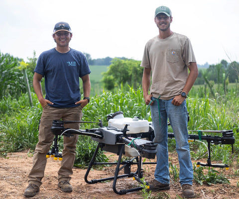 Drone employees standing