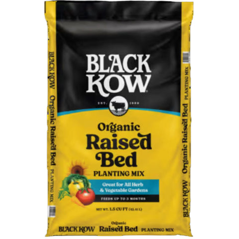 a bag of back Kow Raised Bed Soil