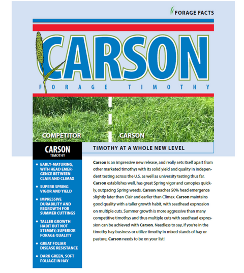 Carson Timothy Sale sheet