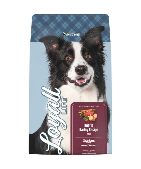 Bag of Loyall Life Beef and Barley Dog Food