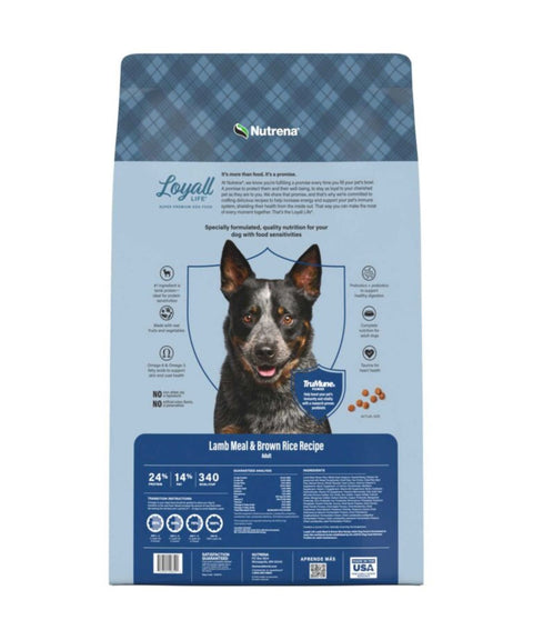 Bag of Loyall Life Lamb and Brown Rice Dog Food