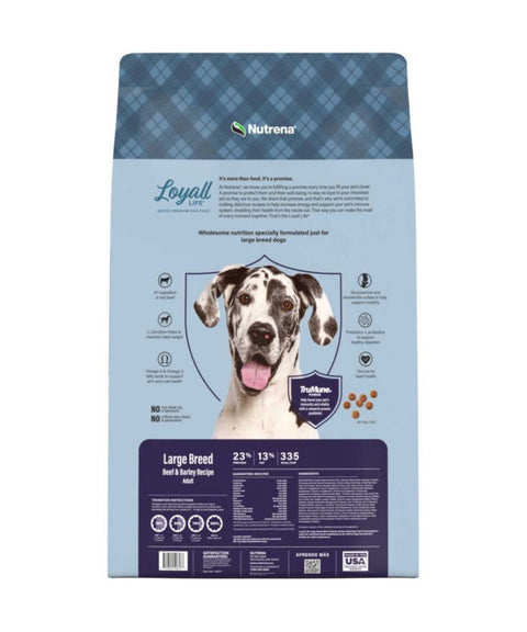 Bag of Loyall Life Dog Food Large Breed Beef and Barley