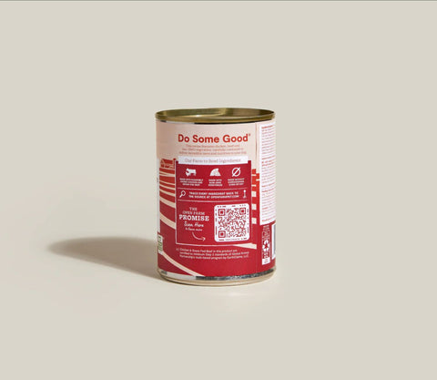 Back of the Can of Open Farm Chicken & Grass-Fed Beef Canned Dog Food