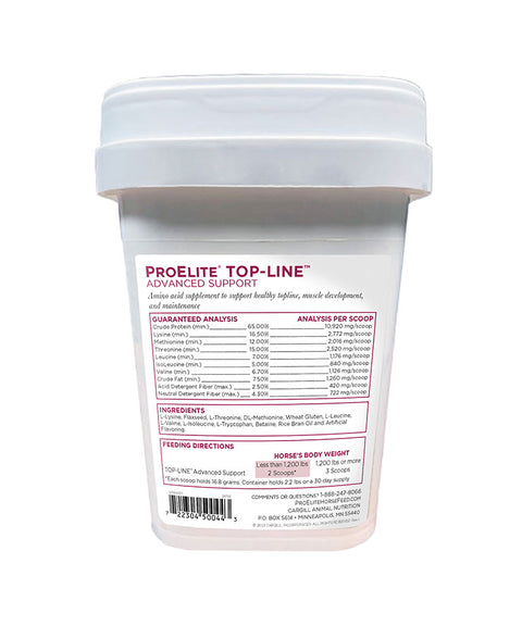 ProElite Topline Advanced Support supplement tub back side