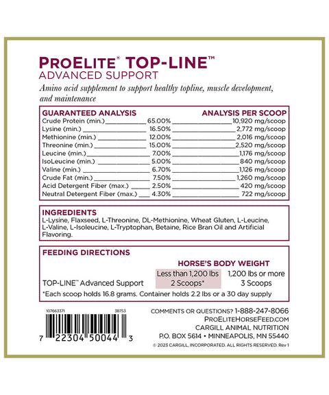 ProElite Topline Advanced Support label