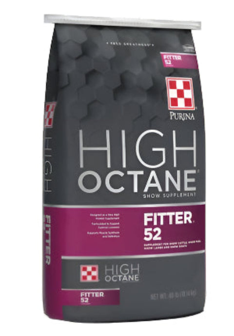 Bag of Purina Fitter 52 show cattle feed