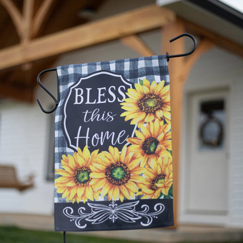 Garden flag in front of house