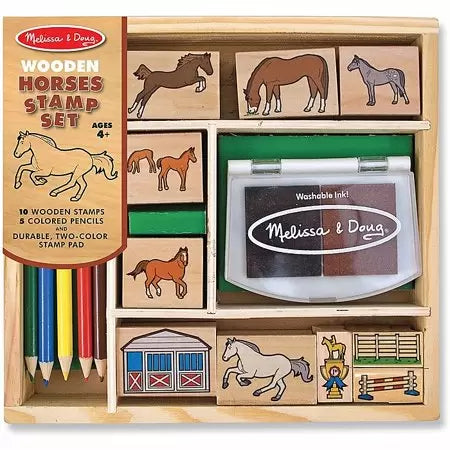 Horses Wooden Stamp Set