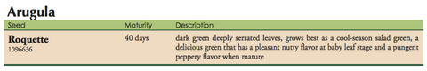 Arugula Roquette Label