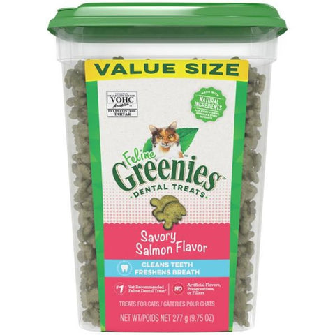 Greenies Feline Dental Salmon Flavor Cat Treats Tub