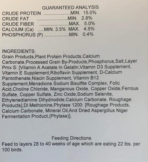 The Mill Layer Mash ingredients