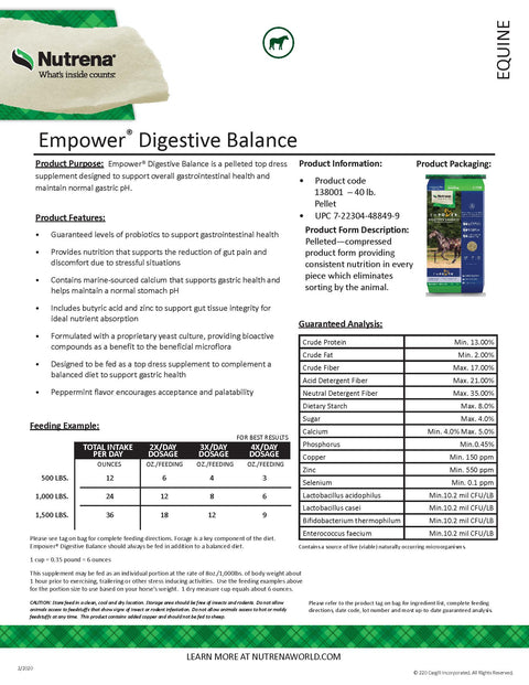 empower digestive balance nutrition information
