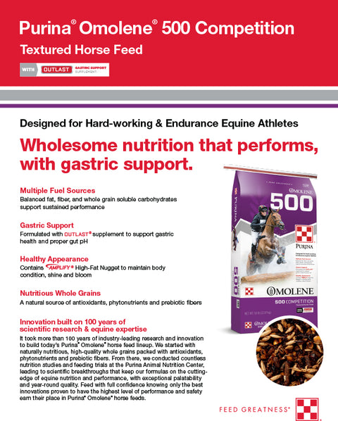 Purina Omolene Competition Performance Label