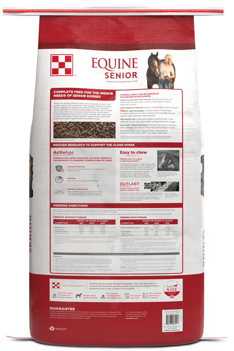 Purina equine senior nutrition information