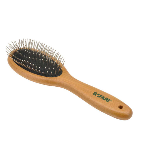 Safari Wire Pin Dog Brush with Bamboo Handle