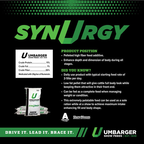 One fifty pound bag of Umbarger Synurgy calf feed