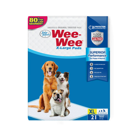 Wee-Wee® Superior Performance X-Large Dog Pee Pads – 21 Count, 28 in x 34 in