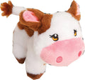 Snugarooz Caitlin the Cow dog toy with soft plush fabric and embroidered details, designed for playful dogs.