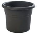 Black Bloem® Posy Round Resin Planter for garden use, featuring a smooth, round black design ideal for small plants or flowers.