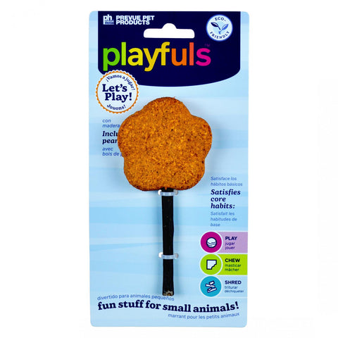 Prevue Pet Products Playfuls Flower Chew Toy for small pets, colorful plastic toy designed for small animals to chew and play.