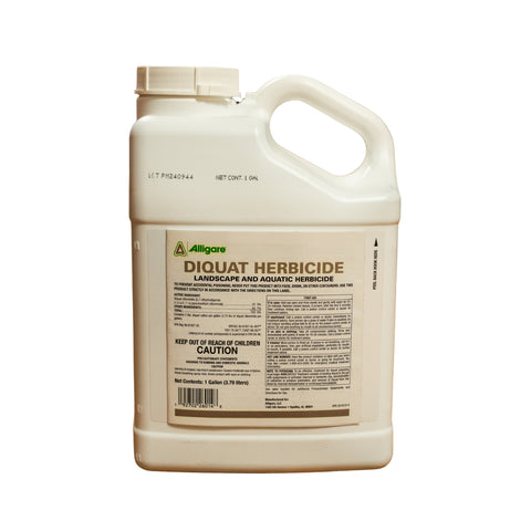 Growmark Alligare Diquat Herbicide bottle, a 2-liter container of weed control herbicide for agricultural use.