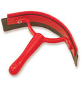 Partrade half-moon sweat scraper for horse grooming, made of durable metal with a curved handle for easy use.