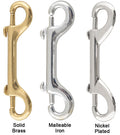 Double end solid brass snap hook, 4.75 inches long, used as hardware for crafts and outdoor projects, by Jacks Imports.
