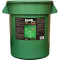 Green container with a label on a white background