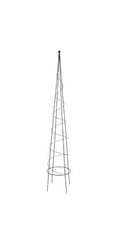 Spiral obelisk garden support by Panacea Products, made of metal with a rust finish, ideal for climbing plants and garden decor.