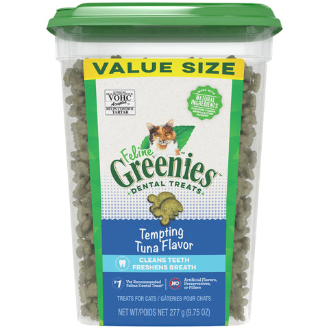 FELINE GREENIES™ Tempting Tuna Flavor Adult Dental Cat Treats – 9.75 oz