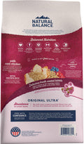 Natural Balance Original Ultra Cat Food with chicken and salmon meal in a dry kibble form, suitable for cats.