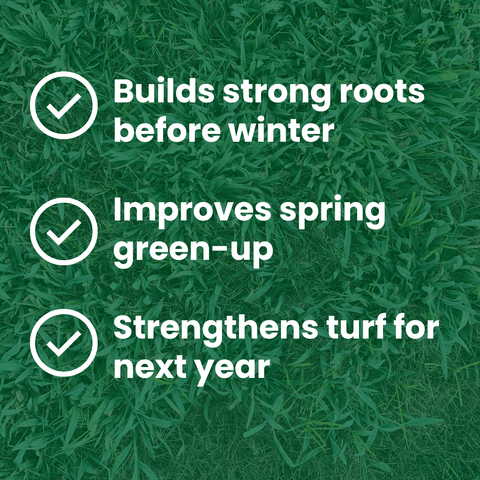 The Mill Step 4 Lawn Fertilizer 32-0-6 with 30% XCU, showing the fertilizer bag with branding and product details.