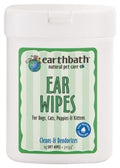 Earthbath ear wipes for dogs and cats, 25 count, pet grooming supplies, natural ear cleaning solution, with soft cloths for gentle use