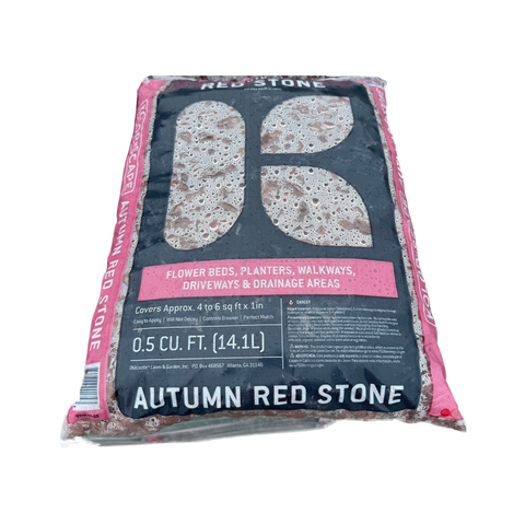 Autumn Red Stone from KolorScape, natural stone and sand blend with rich red and earthy tones, ideal for decorative landscaping.