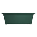 Bloem Dayton 27-inch terra cotta recycled plastic rectangle deck box planter for outdoor garden and patio use.