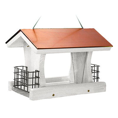 Nantucket White CopperTop Ranch Feeder with suet cages