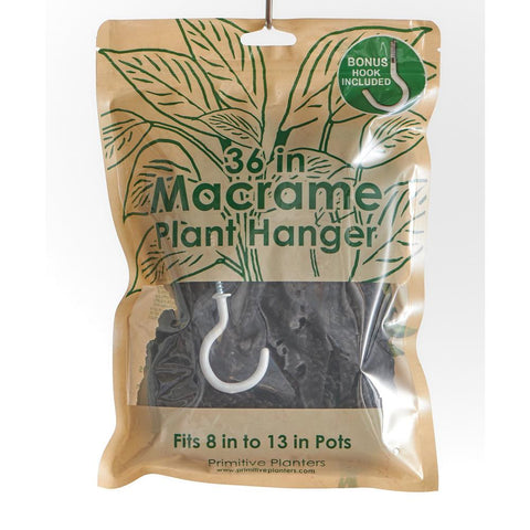 macrame plant hanger hook 36" Macrame Black