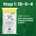 LebanonTurf Step 1 18-0-4 25% SCU Prodiamine pre-emergent fertilizer for crabgrass control and lawn nourishment.