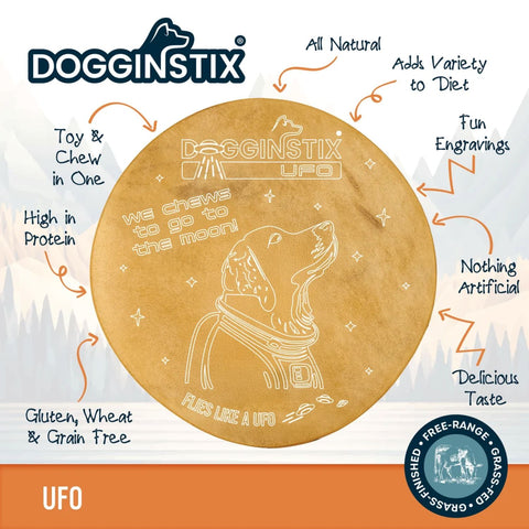 Dogginstix UFO Beef Collagen Disc Dog Treat