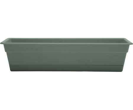 Bloem Dayton 30-inch window box planter for garden display, made of durable material for outdoor flower and plant arrangements.
