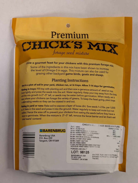Bag of Chick's Mix Forage Seeds