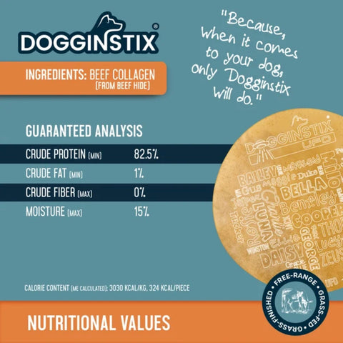 Dogginstix UFO Beef Collagen Disc Dog Treat