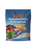 Lambert Horticultural Perlite for lawn and garden, showcasing white volcanic mineral in a garden setting for planting and soil improvement.