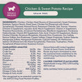 Natural Balance grain-free dog food with chicken and sweet potato for small breeds, showing a bag of Natural Balance dog food.