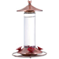 Elegant Copper Glass Hummingbird Feeder with Four Flower-Shaped Feeding Ports 