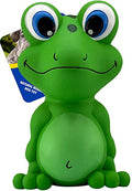 Naturflex Frog Latex Dog Toy showing a colorful, durable rubber toy designed for dogs, with a frog shape and textured surface.
