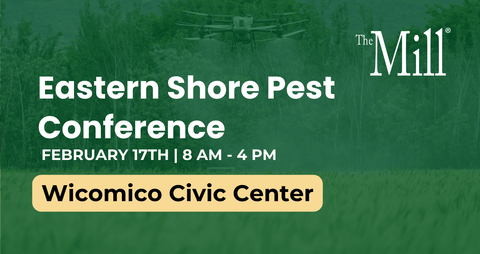 Promotional banner for Eastern Shore Pest Conference with event details and The Mill branding.