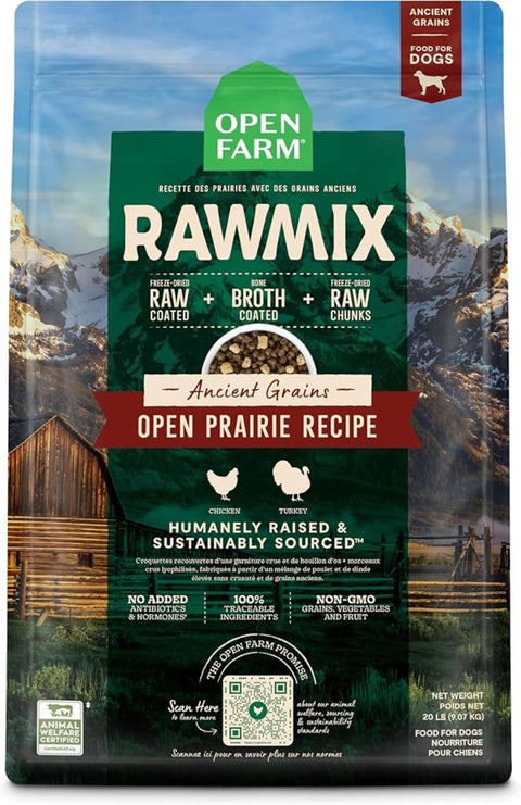 Bag of Open Farm RawMix Open Prairie Dog Food 20lb.